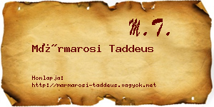 Mármarosi Taddeus névjegykártya